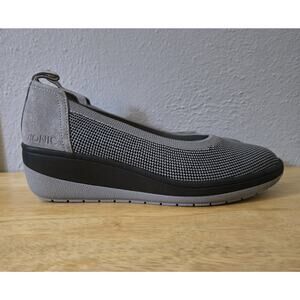 Vionic Jacey Knit Women's Size 6 Wedge Slip On Shoes Gray